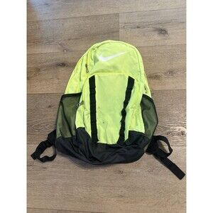 E486 Nike Backpack Neon Yellow 5 Compartments For School Or Backpacking